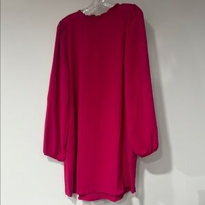 Red Long Sleeve Bishop Dress for Work
